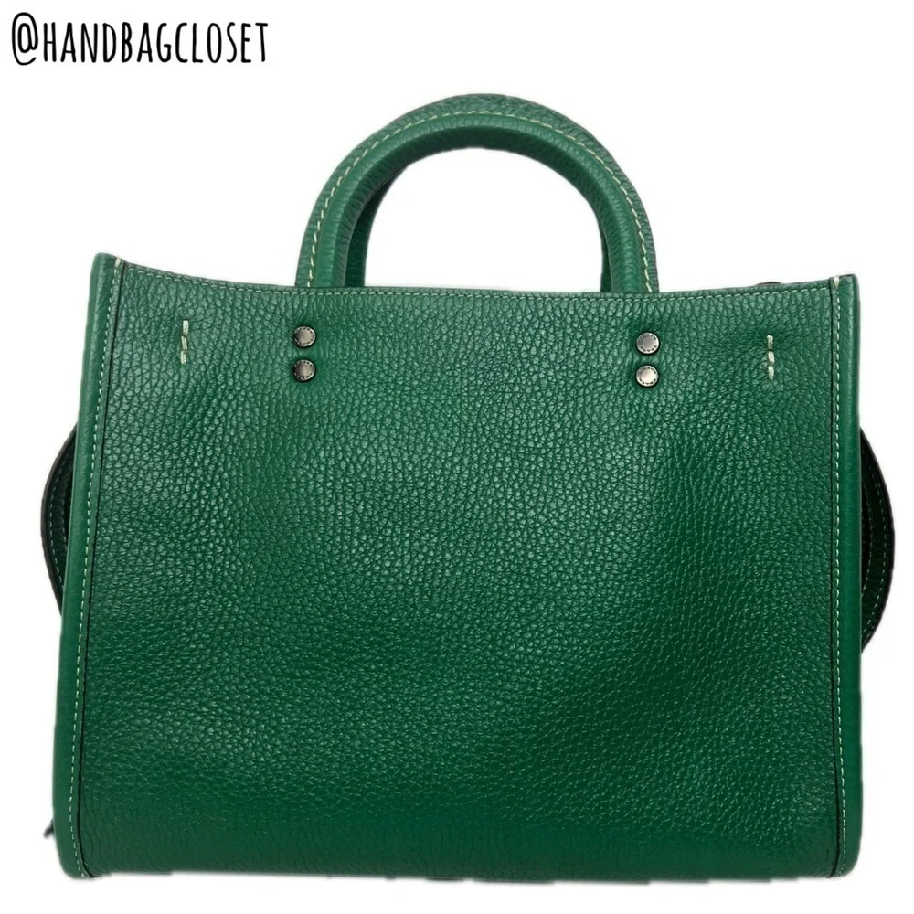 Coach Green Grass 25 Rare Glovetanned Leather Rogue Bag - Picture 2 of 16